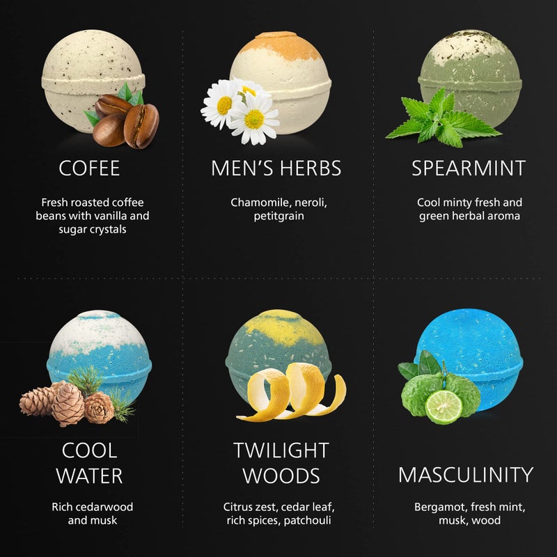 Relaxcation Organic Bath Bombs Gift Set for Men - Vegan Natural Ingredients - Absolutely Safe for Men - Relaxing Epsom, Himalayan, Dead Sea Salts & Essential Oils - Made in The USA - Image 2